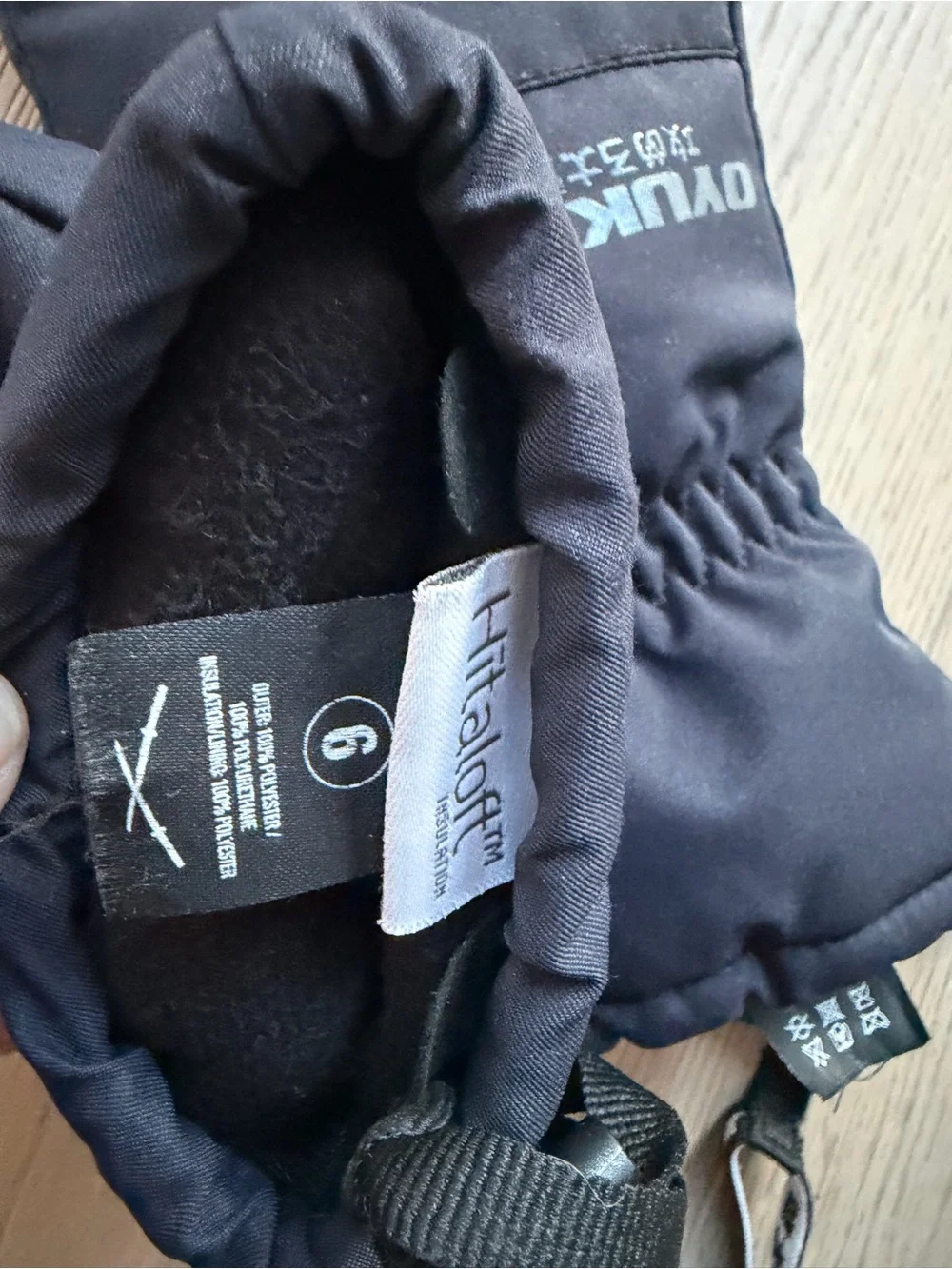 Kids OUYUKI Chatto Black Insulated Winter Ski Gloves Size 6